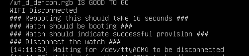 Terminal output showing the provisioning process completing